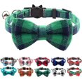 thumbnail image 1 of Breakaway Cat Collar with Bow Tie and Bell, Cute Plaid Patterns, 1 or 2 Pack Kitty Safety Collars, 1 of 5