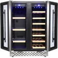 thumbnail image 4 of WineBeverage Refrigerator, 55 Cans20 Bottles Large DualWine Cooler with Quiet Compressor, Blue LED, DualTemperature 24 Inch Under Counter Wine Fridge for Home Bedroom, 4 of 9