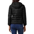 thumbnail image 3 of Abrigo corto de plumas para mujer INSPIRE CHIC, ligero y empaquetable, con capucha, invierno, talla 3XL, negro, 3 of 5