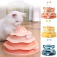 thumbnail image 1 of Centro de juego de pista de spinners interactivos Cat Toy | Plato giratorio de tres capas | Bolas rodantes | Rotación de 360° | Base antideslizante | Desmontable | Plástico | 25x25x16cm | Rosa Azul, 1 of 5