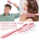 thumbnail image 3 of Hair Styling Comb Set 5Pcs Heat Resistant AntiStatic with Wide Tooth and Rat Tail Combs for Curly Hair Pink, 3 of 4