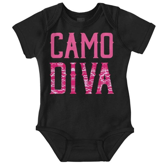Camo Diva Cute Girly Hunting Season Bodysuit Jumper Girls Infant Baby Brisco Brands 12M