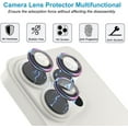thumbnail image 2 of [Gold]Metal Full Cover + Tempered Glass Circle Camera Lens Protector for iPhone 14 Pro/14 Pro Max,HD Camera Lens Screen Cover Case,9H Hardness Anti-Scratch Camera Screen Protective Lens Film, 2 of 5