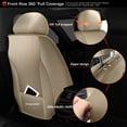 thumbnail image 3 of DIKSOAKR Car Seat Covers for Subaru Crosstrek 2016-2025 2026 Breathable Cooling Leather Seat Cover Compatible Airbag Beige,Front Set( 2 Seats), 3 of 7