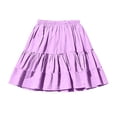 thumbnail image 4 of Khunlpohl Girl's Cotton Skirts Elastic Waisted Pleated Ruffled Hem Summer Casual Comfortable Vacation Skirt, 4 of 7