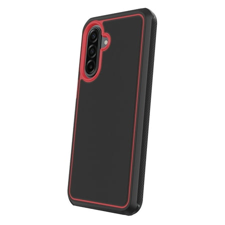 onn slim rugged phone case for samsung galaxy a17 5g - red/black