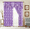 PURPLE, variant on 2 Piece Daniela Printed Flowers Luxury Jacquard Attached Valance with Long Crystals Beads and Tassels Window Curtain (54 inches wide x 84 inches long)