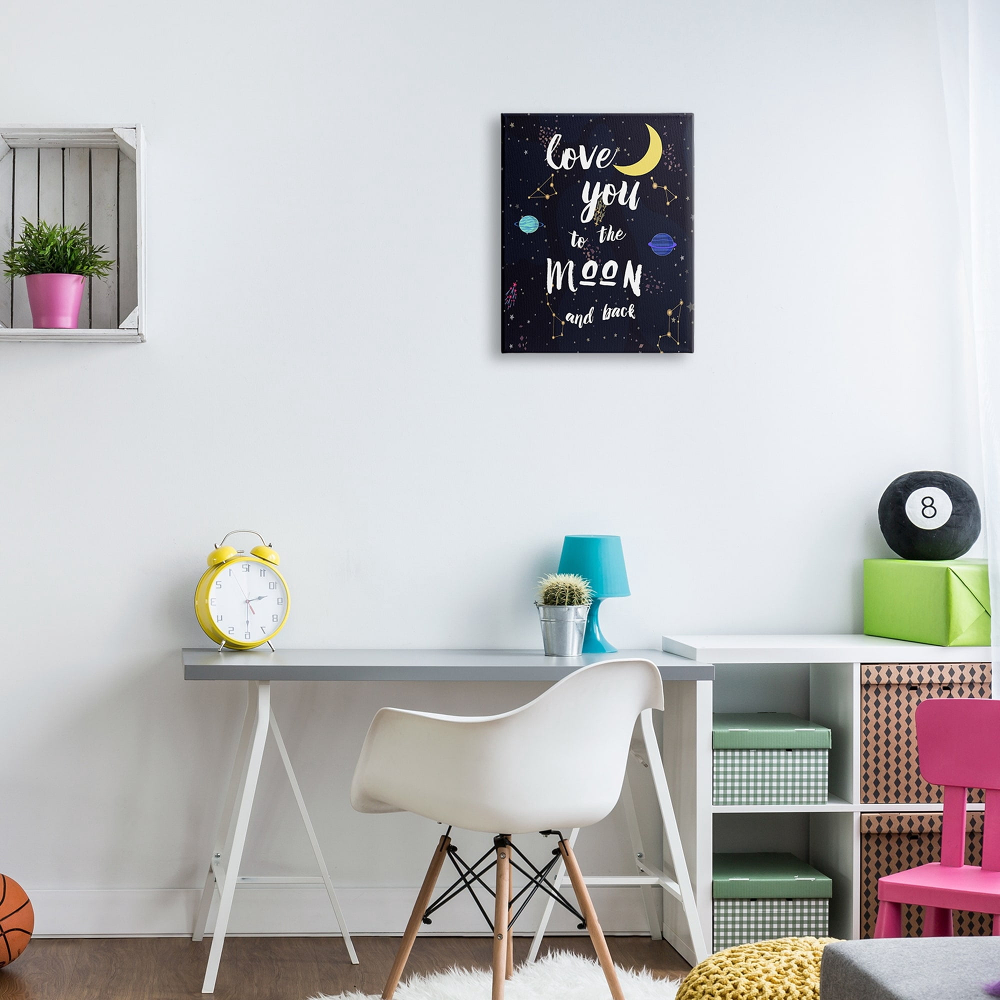 Stupell Industries Love to the Moon Motivational Phrase Outer Space Constellations,30 x 40, Design by Amanda Murray