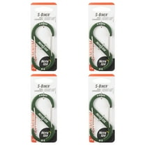 Nite Ize S-Biner Aluminum Dual Carabiner - Durable Dual Carabiner with Wire Gate Closure - Carabiner for Organizing Keys & Gear Attachments - Size 4, Olive (4 Pack)