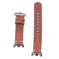 thumbnail image 2 of Correa de reloj deportivo de cuero PU de lona suave, pulsera de repuesto transpirable apta para Mi Band 8 NFC, color marrón caramelo, 2 of 5