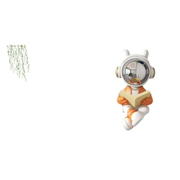 Adhesivo de pared,Pegatinas de pared de vides colgantes para dormitorio,Estatua del astronauta,Figura decorativa espacial de estatua de astronauta,Escultura de figura de escritorio de resina