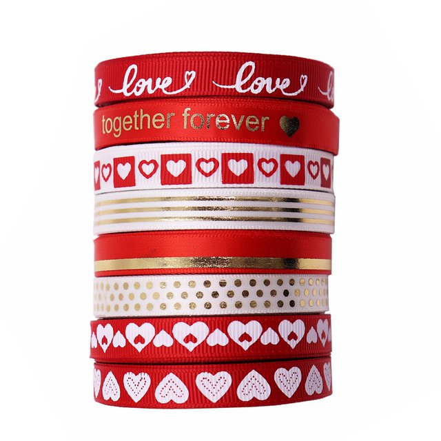 Cintas Rojas para DecoracióN del DíA de San ValentíN, Cintas para Manualidades, Cinta de Amor, Cinta de CorazóN Rojo para CumpleañOs.
