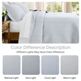 thumbnail image 4 of Ameha 3-Piece Linen Bedspread Set Ultrasonic Chevron Pattern Lightweight Coverlet White King, 4 of 8