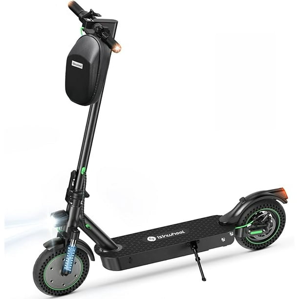 Isinwheel S9max Electric Scooter With Bag 10 Solid Tires 35km Range 32km H 500w Powerful Motor Folding Electric Scooter For Adults Commuting Es