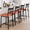 Brown 26in 4Pcs, variant on 26" Bar Stools Set of 2, Counter Height Bar Stools Metal Dining Chairs with Straight-line Back Back and Thick Cushion PU Leather Restaurant Dining Room Chairs with Waterproof Surface,Black