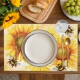 thumbnail image 4 of Sunflower Placemats Set of 6, Yellow Floral Elegant Flowers Pastoral Placemats for Dining Table, Place Mats for Kitchen Tabletop, Waterproof Wipeable Dining Table Mats Set, 4 of 9