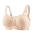 thumbnail image 2 of Women Bras Thin Sagging Gathering Bra With Double Breasts Plus Size Seamless Sports Bra Wireless Bras for Women Beige 2XL, 2 of 7
