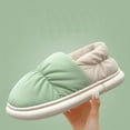 thumbnail image 6 of Women Home Slippers New Fashion Warm Winter Furry Soft Short Plush Slipper Non Slip Bedroom Slides Indoor Shoes (green,36-37), 6 of 8