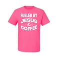 thumbnail image 2 of Fueled by Jesus and Coffee Funny Christian | Mens Inspirational/Christian Graphic T-Shirt, Neon Pink, 2XL, 2 of 3