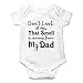 thumbnail image 3 of Don't Look At Me That Smell Is Coming From Daddy - Funny Baby Essentials Bodysuit - Baby Romper (Newborn, White), 3 of 4