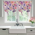 thumbnail image 4 of Farmhouse Flowers Tie Up Curtains for Windows, Balloon Window Shades, Spring Watercolor Purple Pink Floral Beige Kitchen Window Treatments Roll Up Curtain for Basement/Nursery 52"x45", 4 of 8