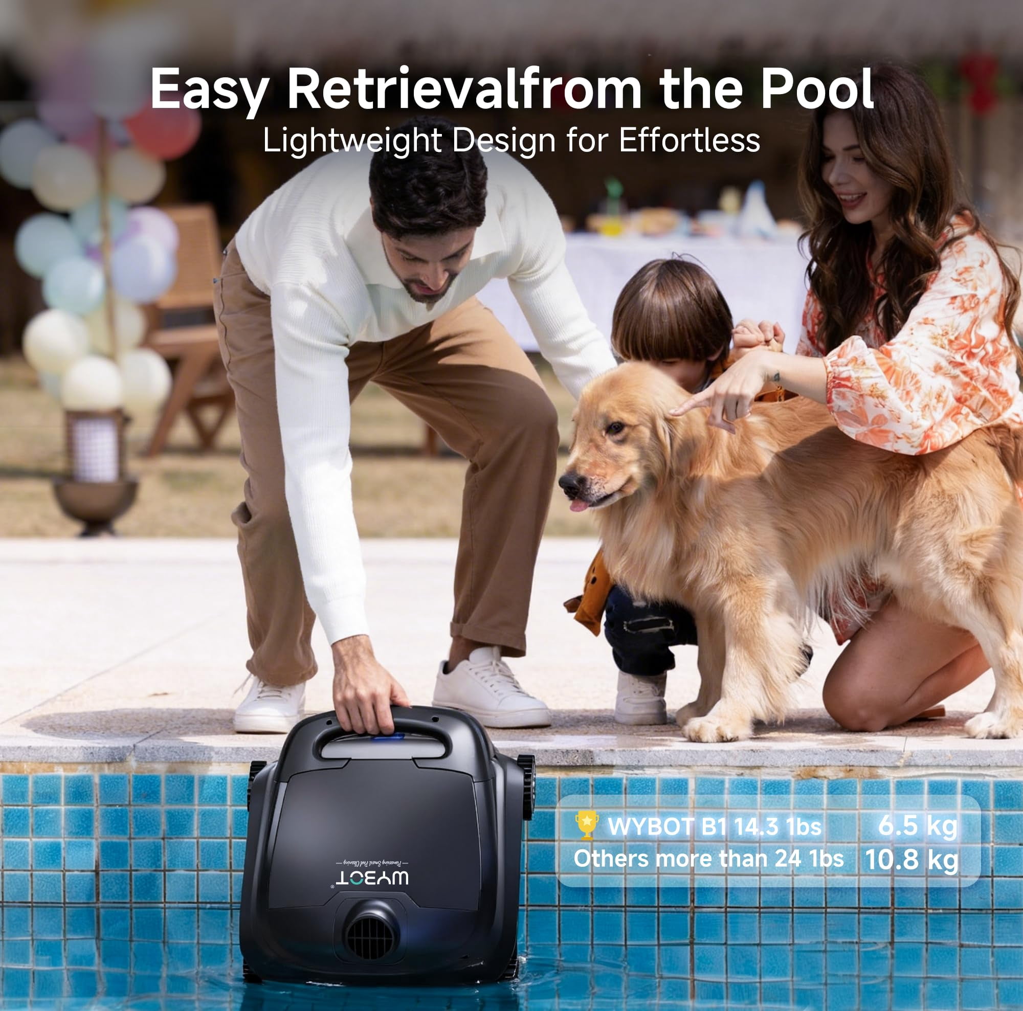 WYBOT B1 Robotic Pool Cleaner, Floor and Wall Cleaning, 120min Runtime Cordless Pool Robot for Inground & Above Ground Pools, Smart Navigation, Self-Parking, Dual Side Brushes, Black Green