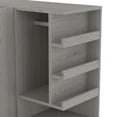 thumbnail image 6 of YYAo Wooden Clothes Closet with Convertible Desk, Multifunctional Wardrobe with 2 Doors for Bedroom, Storage Drawers and Hanging Rod, Gray, 6 of 15