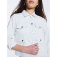 thumbnail image 6 of Free Assembly Women's Striped Denim Jacket, Sizes XS-XXL, 6 of 7