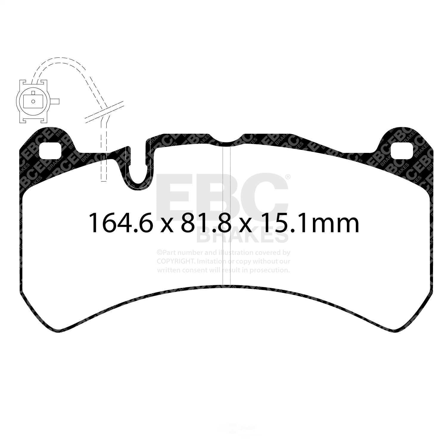 EBC Brakes Yellowstuff 4000 Series Street and Track Brake Pad Set Fits select: 2014-2022 MASERATI GHIBLI, 2012-2022 MASERATI QUATTROPORTE