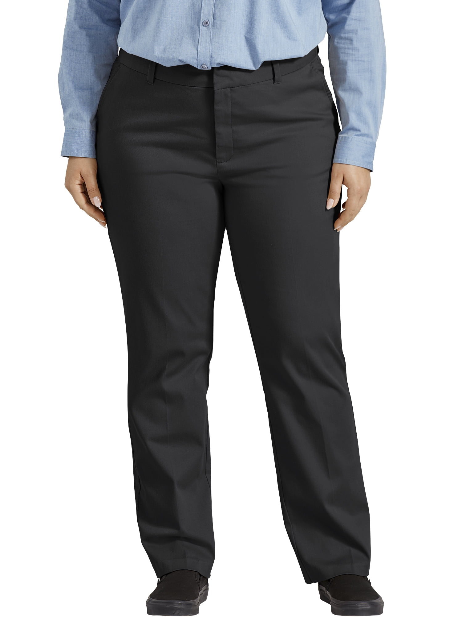 Dickies Women's Plus Size Perfectly Slimming Straight Pant - Walmart.com