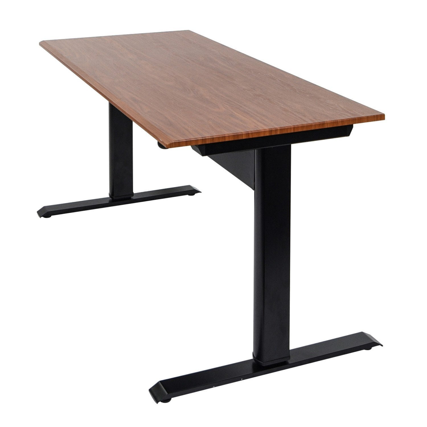 Luxor Pneumatic Adjustable Height Standing DeskColorBlack/Teak,Size29.5"L x 48"W x 44.5"H