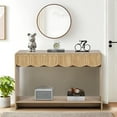 thumbnail image 5 of Console Table with Drawers, Mid-Century 43 Inches Narrow Entryway Table with Open Storage Shelves, Hallway Accent Tables Behind Couch Tables for Living Room - Natural, 5 of 9