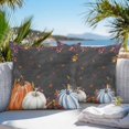 thumbnail image 3 of Blue Pumpkin Outdoor Pillow Covers 24x24 Inch Throw Pillow Covers Set of 2 Waterproof Decorative Pillow Cases Orange White Black Thanksgiving Leaves Cushion Covers for Patio Furniture Garden Couch, 3 of 8