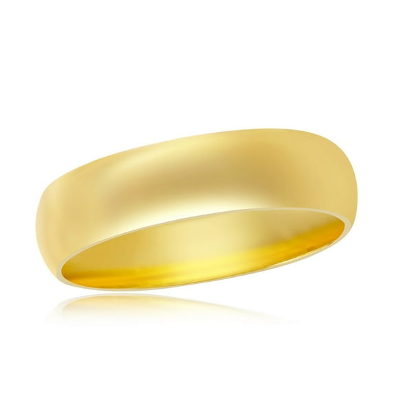 Daily Delight TheJewelryHut Designer Sterling Silver 6mm Band Ring- Gold Plated