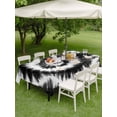 thumbnail image 2 of Rectangle Outdoor Tablecloth With Umbrella Hole And Zipper– Abstract Explosion Tie Dye Waterproof Patio Table Cover for Party, Picnic, Backyard, 52"x70" , Black White, 2 of 8