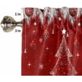 thumbnail image 3 of Christmas Kitchen Curtains and Valances Set, Rod Pocket Curtains Tier Farmhouse Window Curtains 36 Inch Length, Red Winter Pine Tree Silver Leaves Snowflake 3 Piece Kitchen Curtains Set, 3 of 6