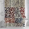 thumbnail image 2 of Brown Pattern Shower Curtain for Bathroom, Retro Abstract Art Classic Brown Red Orange Pattern Waterproof Cloth Fabric Bathroom Accessories Set with 12 Rust Proof Plastic Hooks, 60"x72", 2 of 9