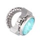 thumbnail image 3 of Anillo de dedo ovalado especial de cuarzo, elegante y moderno, para hombre y mujer (azul lago)., 3 of 5