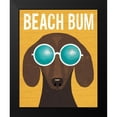 thumbnail image 2 of Mullan, Michael 12x14 Black Modern Framed Museum Art Print Titled - Beach Bums Dachshund I Bum, 2 of 5