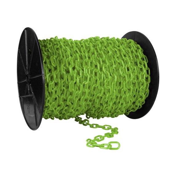 1 Inch x 250 Feet Safety Green Plastic Safety Chain Reel