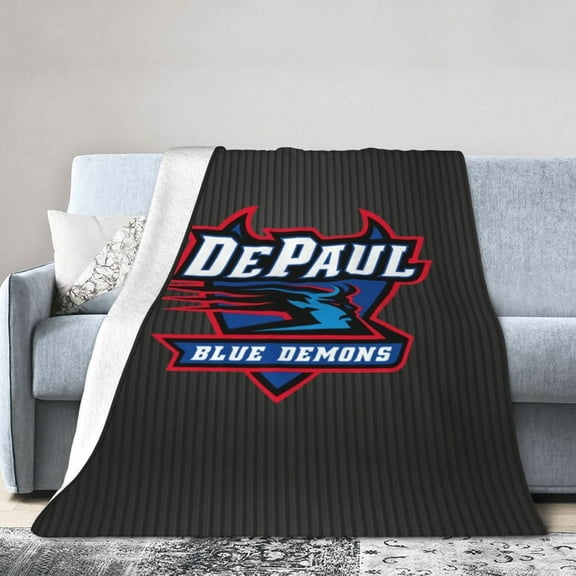 Depaul University Logo Fleece Blanket, Very Soft Microfiber Flannel Blanket for Couch Warm and Cozy for All Seasons