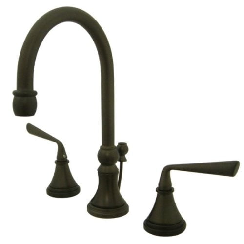 Kingston Brass Silver Sage Two Handle 8" to 16" Widespread Lavatory Faucet with Brass Pop-up