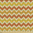 thumbnail image 2 of Ambesonne Orange Fabric by the Yard Upholstery, Wavy Geometrical Vintage, 1 Yard, Orange Yellow Cream, 2 of 5