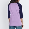 thumbnail image 5 of RongHuan 3/4 Sleeve Tops for Women Plus Size Crew Neck Baseball Shirts Casual Color Block Tshirts Loose Fit Comfy Tees, 5 of 5