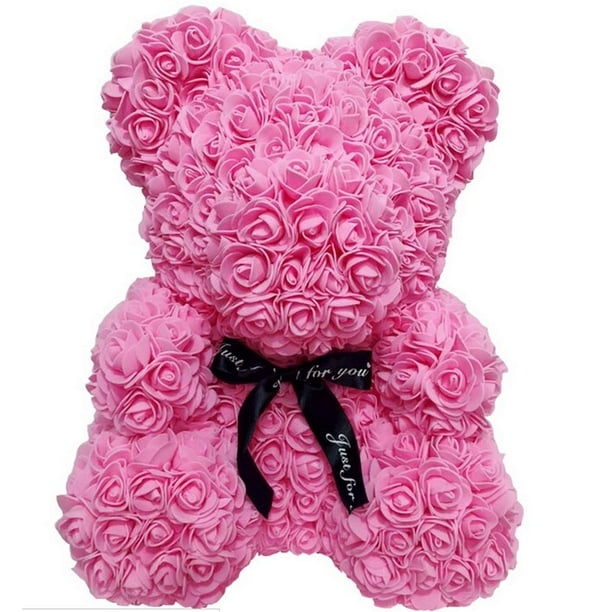 Asashitenel Rose Bear Artificial Rose Flower Teddy Bear Gift for