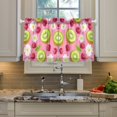 thumbnail image 2 of Yayeee Kitchen Curtains Tier Pair Light Filtering 27"x36" Rod Pocket Short Cafe Window Panel, Floral Raspberries, 2 of 7