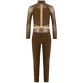 thumbnail image 6 of TiaoBug Kids Girls Gymnastics Sports Jumpsuit Full Length Yoga Acrobatics Practice Athletic Tank Bodysuit Dusty Pink 16, 6 of 7