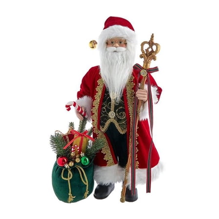 Kurt S. Adler J9201 18 in. Santa with Gift Bag & Scepter Table Piece