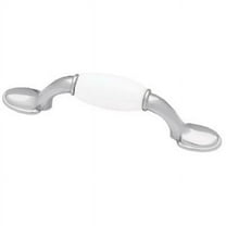 Liberty Hardware P50011H-CHW-C5 5 in. Chrome & White Spoon Foot Pull