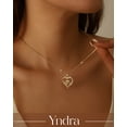 thumbnail image 3 of Yndra 18K Gold Plated Heart Necklace for Women,S925 Sterling Silver August Peridot Birthstone Butterfly Pendant Necklace,Jewelry Gift for Her Wife Mom Girlfriend,Birthday Mother’s Day Gift, 3 of 10